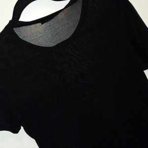 The Limited sheer short sleeve black top